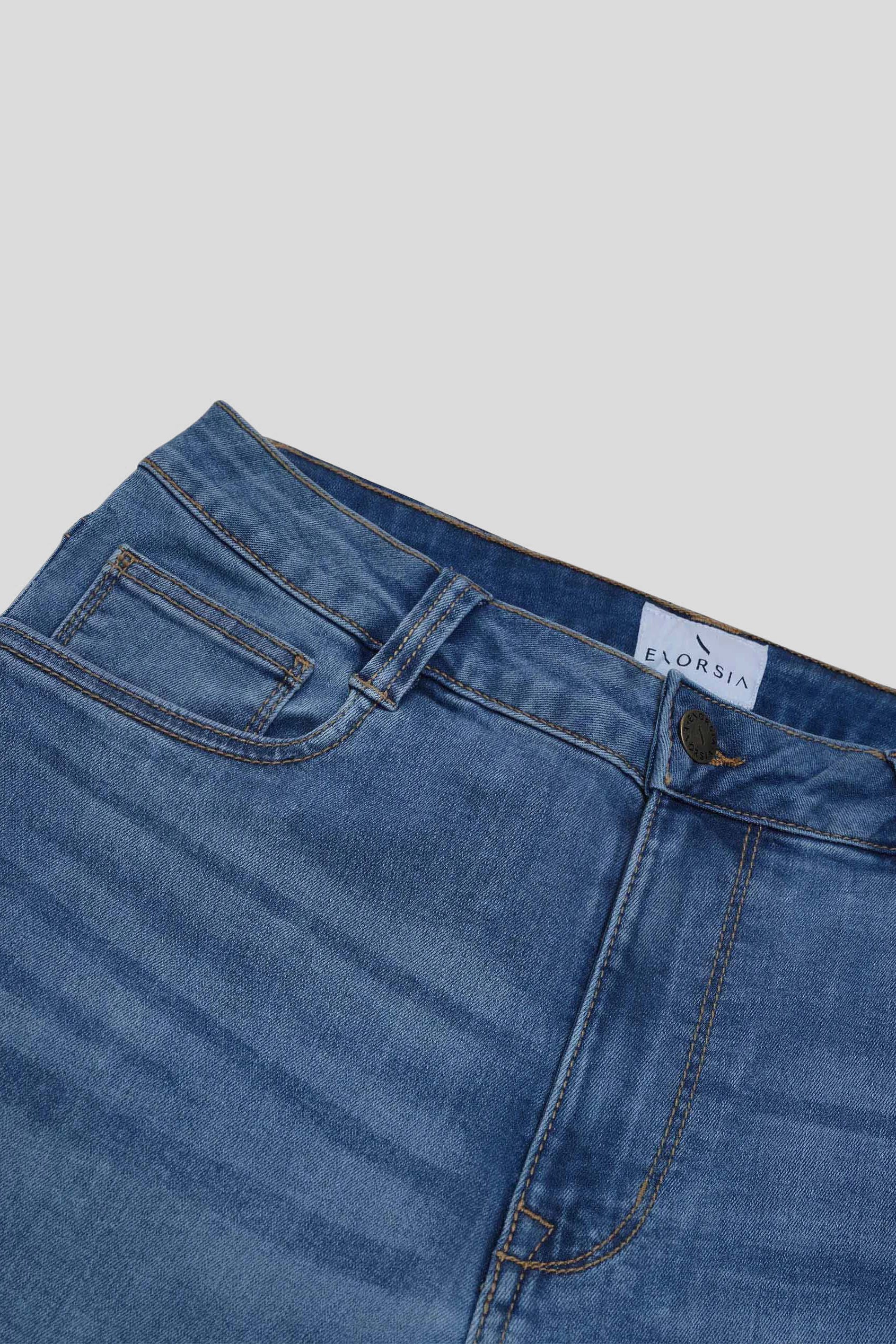 Mid Waist Slim Fit Jeans