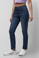 Mid Waist Slim Fit Jeans