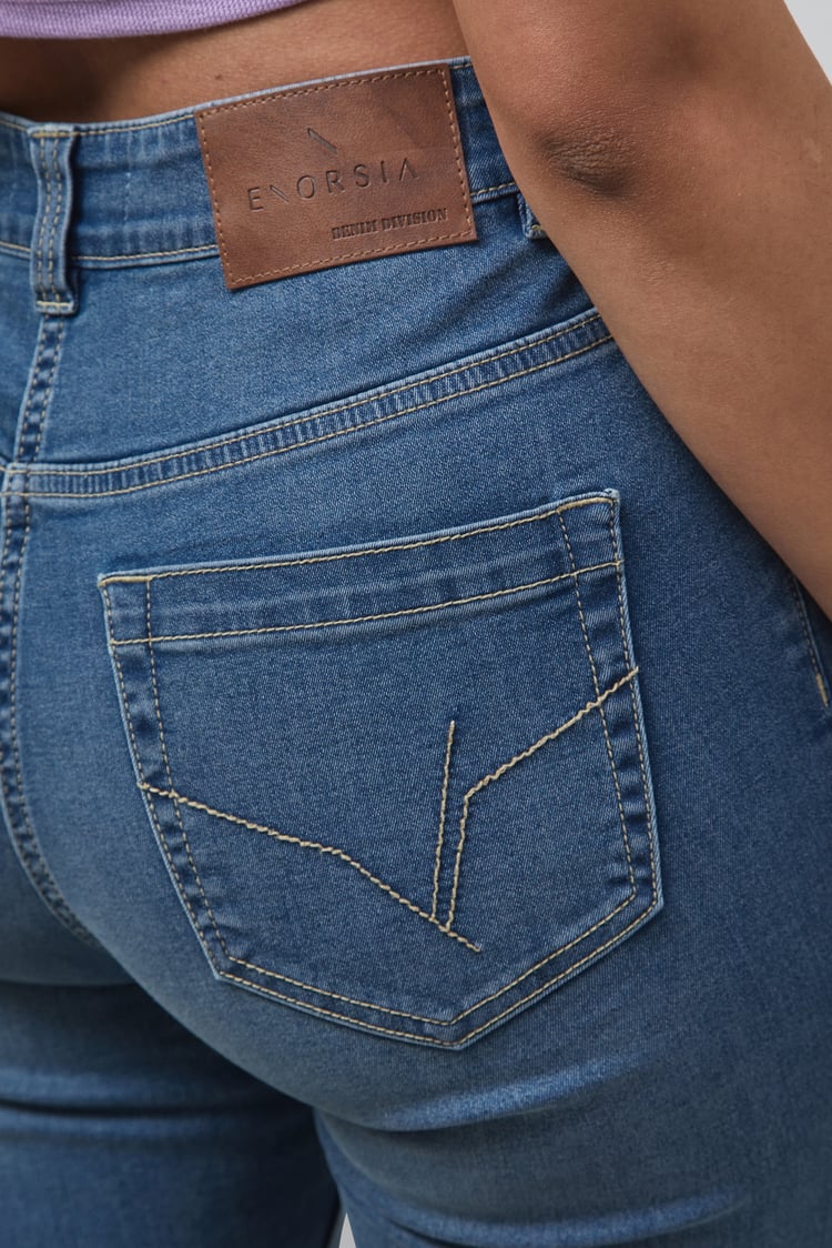 Mid Waist Slim Fit Jeans