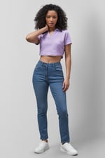 Mid Waist Slim Fit Jeans