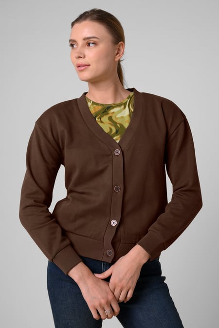 Blue Jersey Button through Cardigan