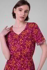 Womens V-neck Button Through Dress