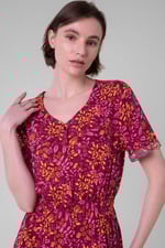 Womens V-neck Button Through Dress