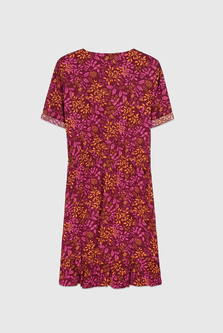 Womens V-neck Button Through Dress