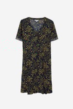 Womens V-neck Button Through Dress