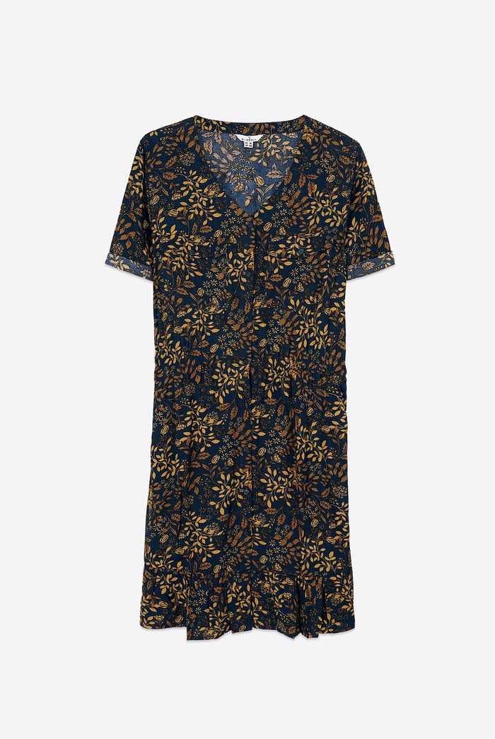 Womens V-neck Button Through Dress