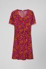 Womens V-neck Button Through Dress