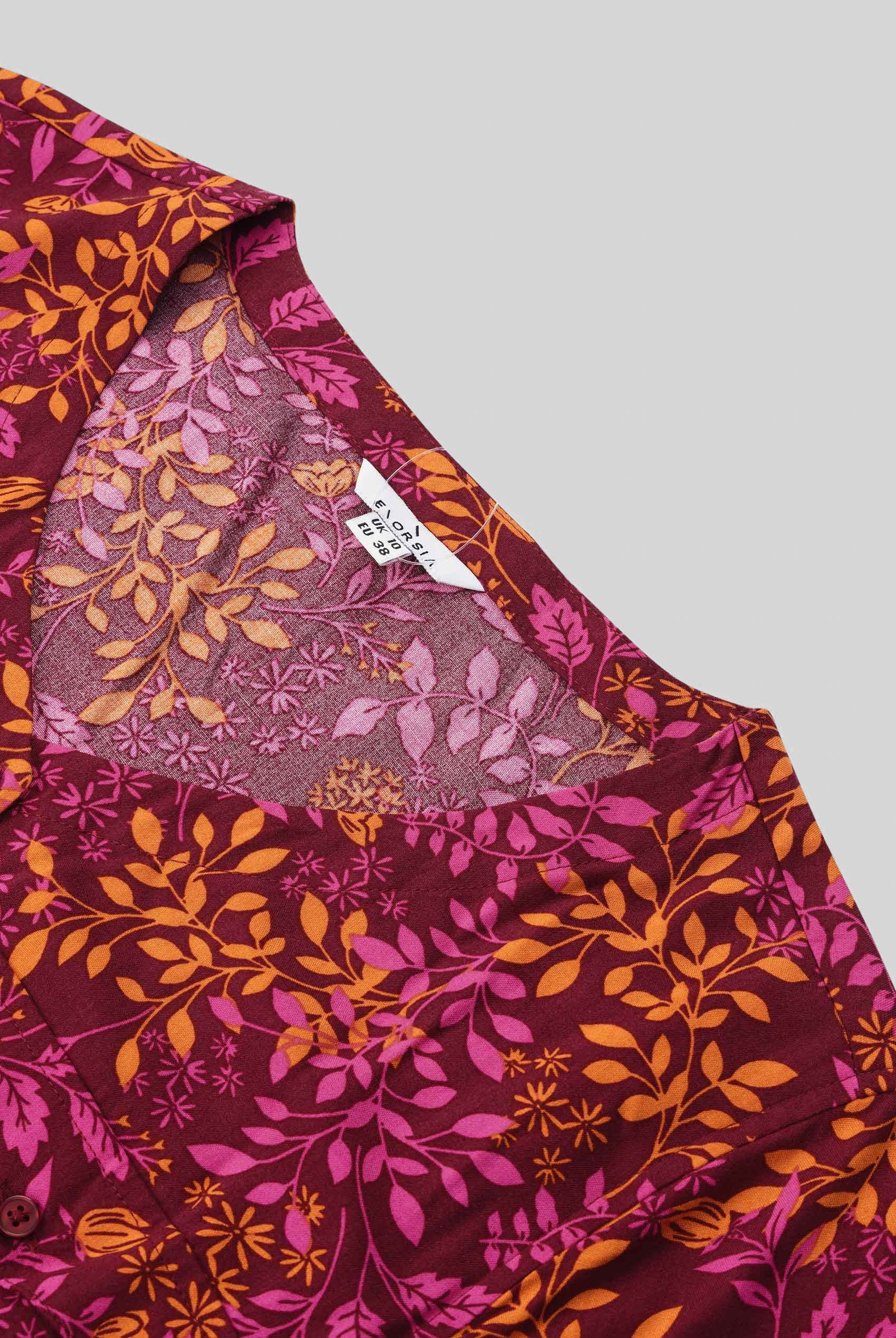 Womens V-neck Button Through Dress