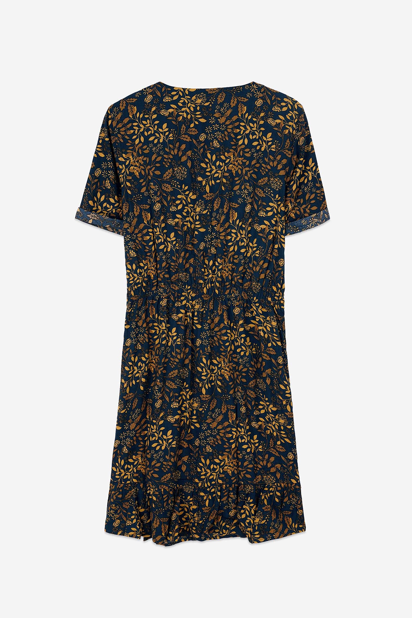 Womens V-neck Button Through Dress