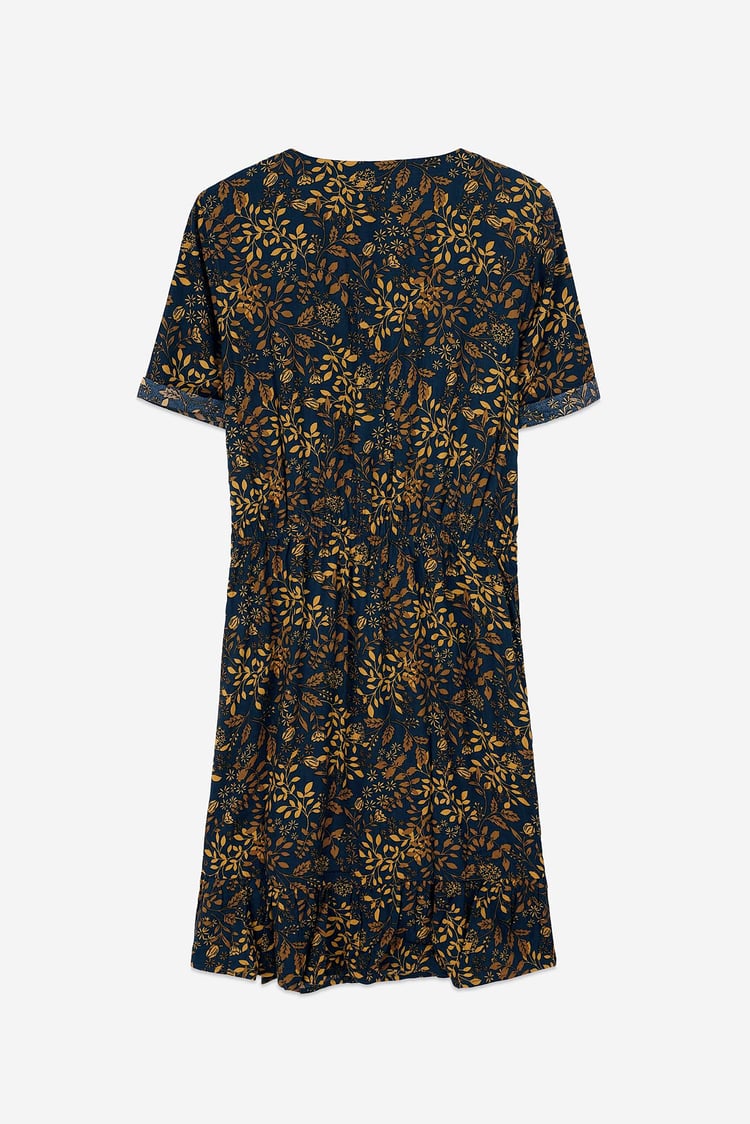 Womens V-neck Button Through Dress