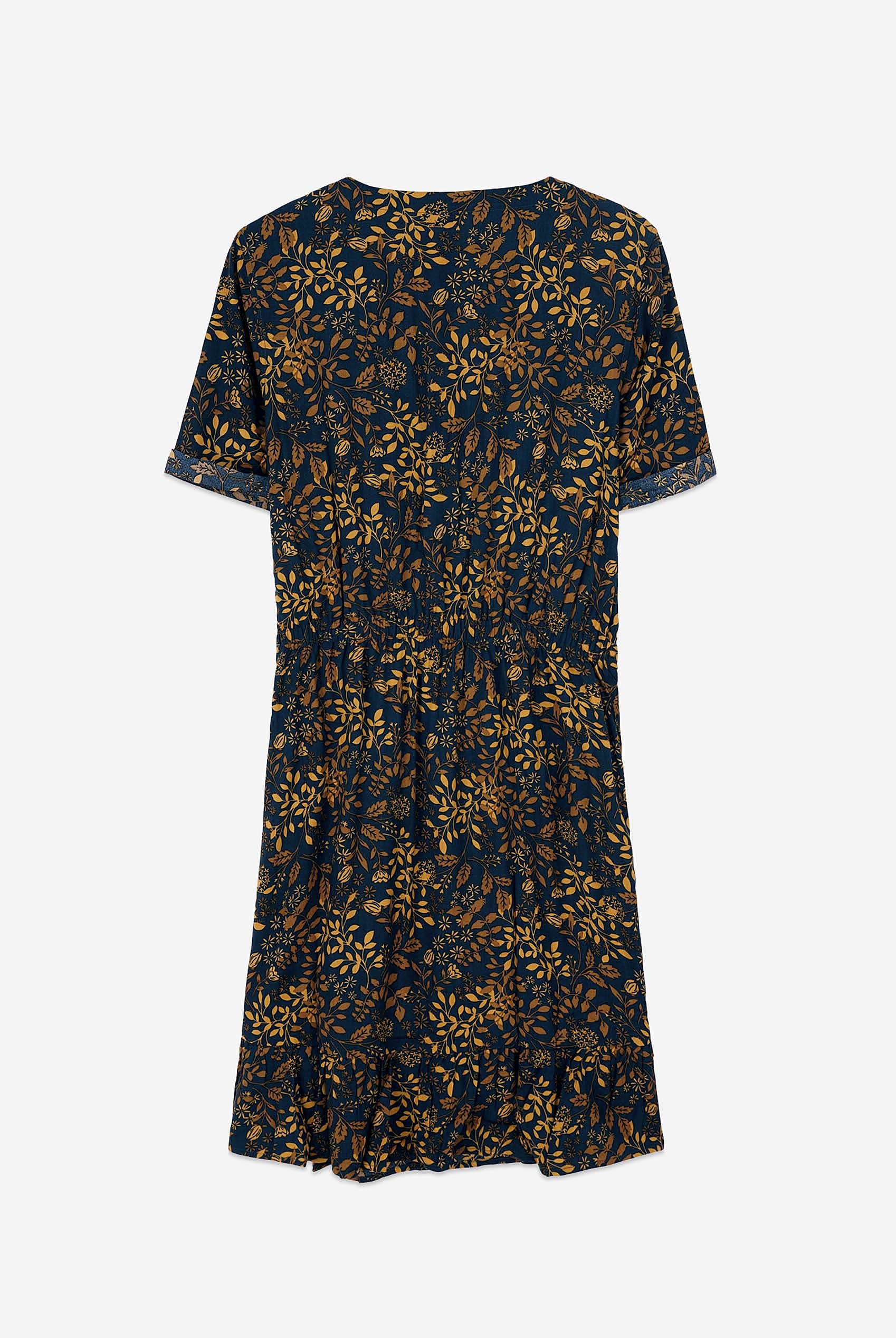 Womens V-neck Button Through Dress