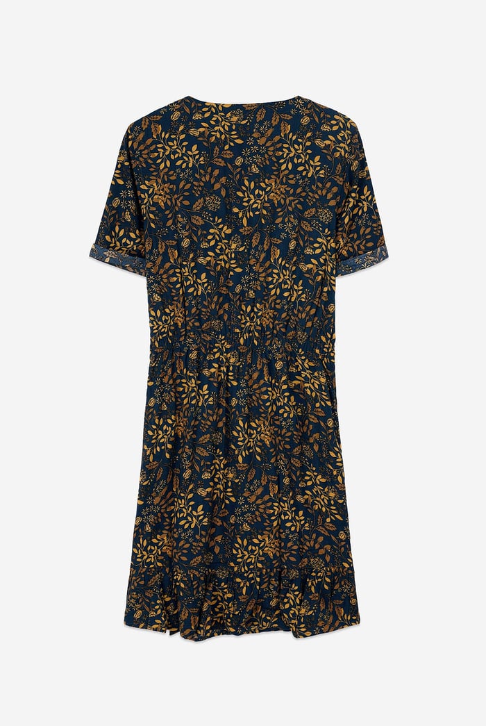 Womens V-neck Button Through Dress