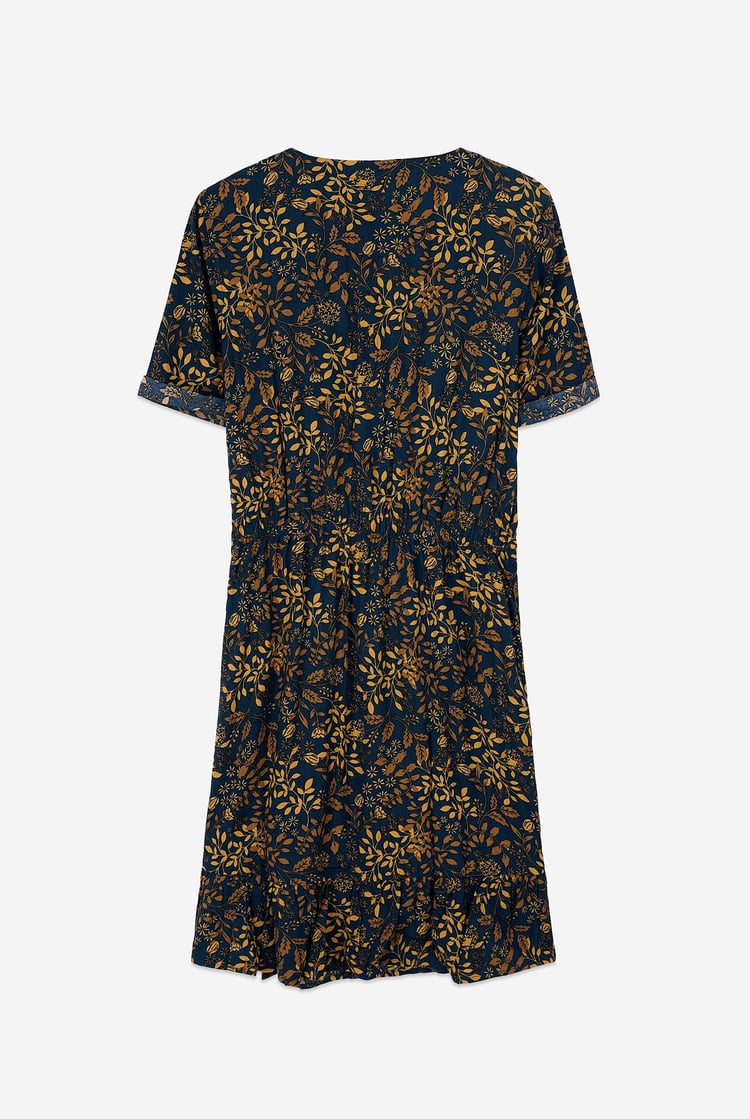 Womens V-neck Button Through Dress