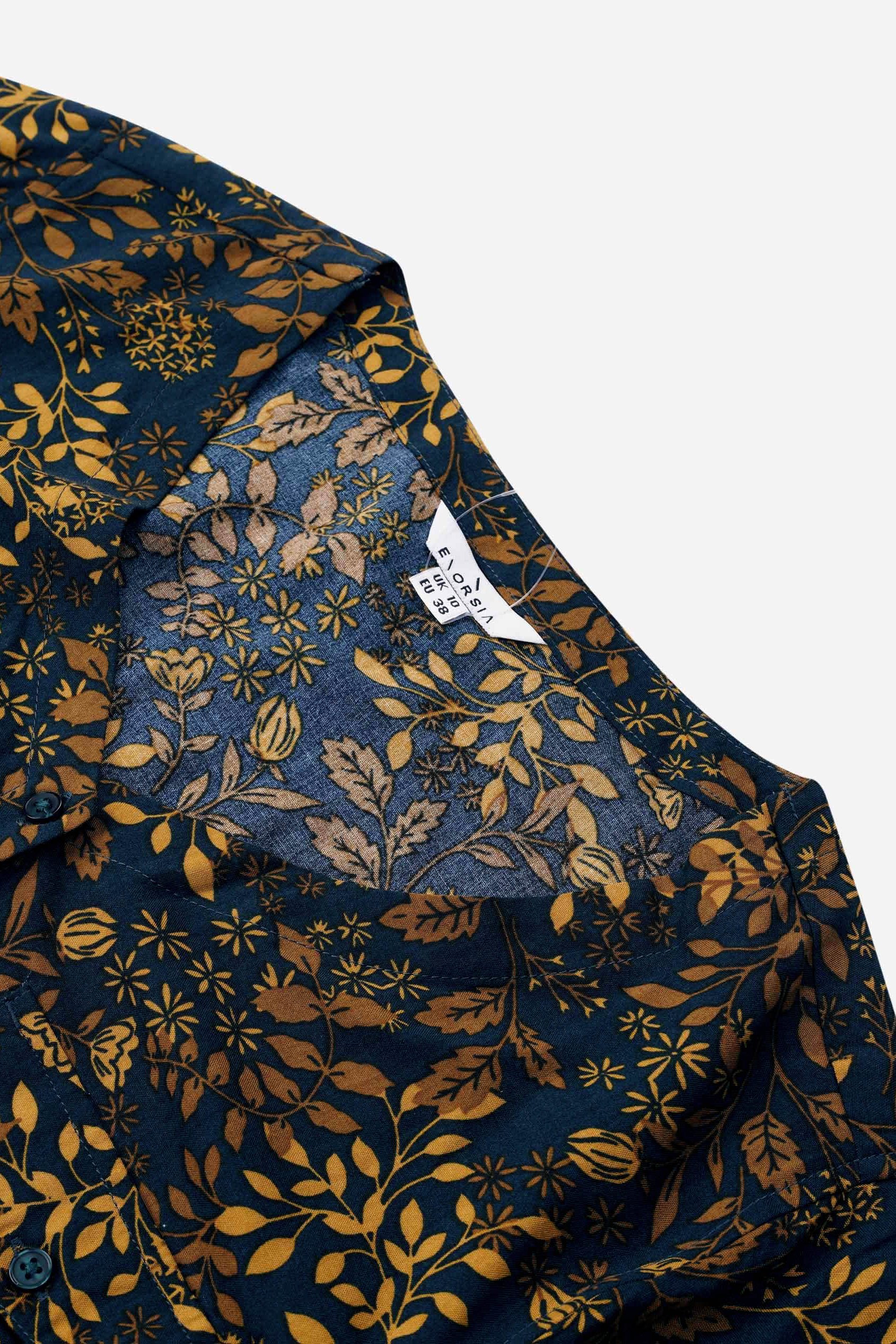 Womens V-neck Button Through Dress