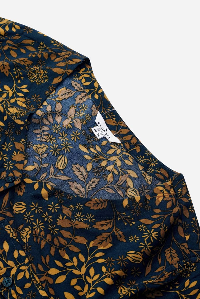 Womens V-neck Button Through Dress