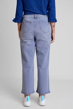 Decorative Button Cropped Wide Leg Jeans