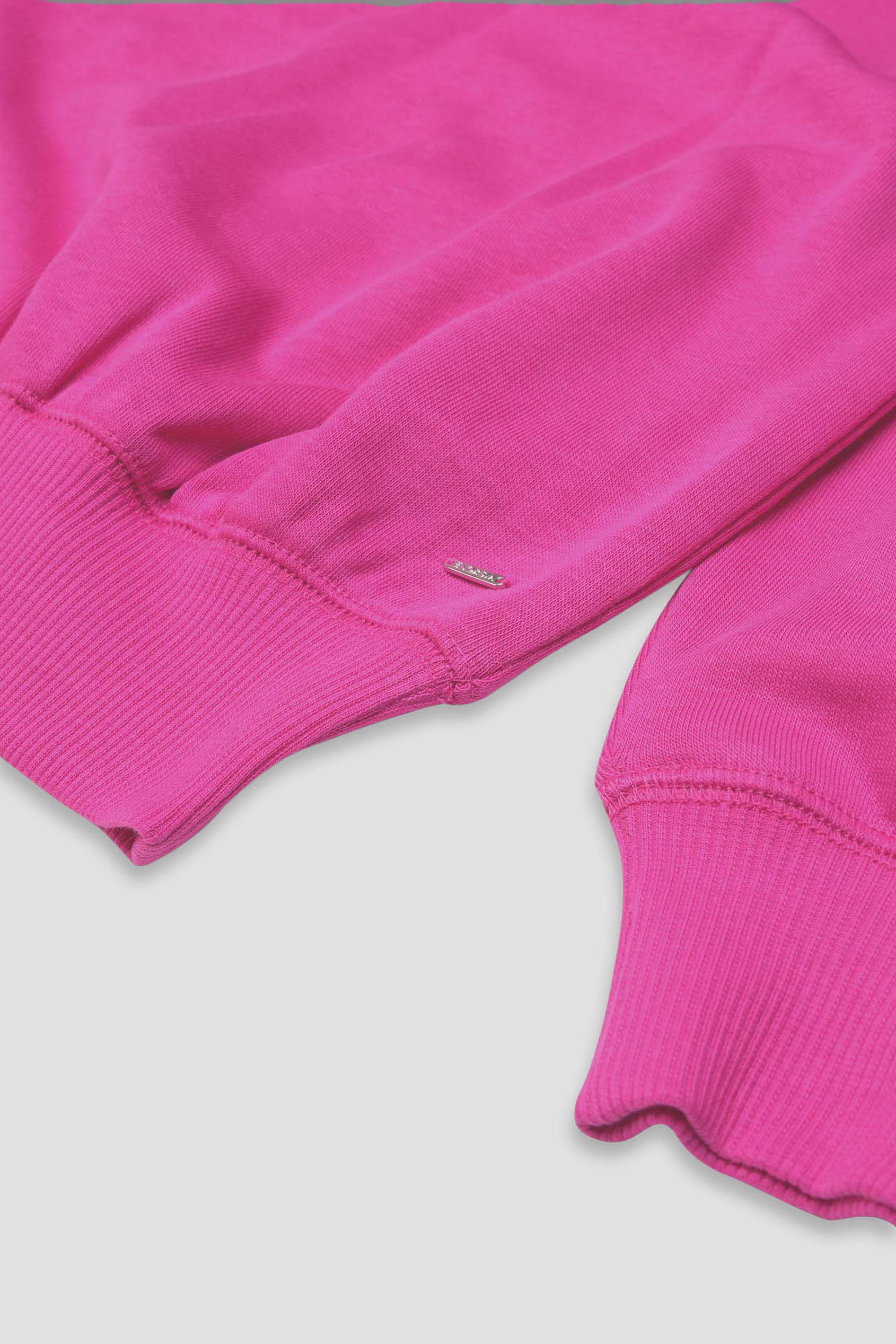 Ribbed Hem Cropped Sweatshirt