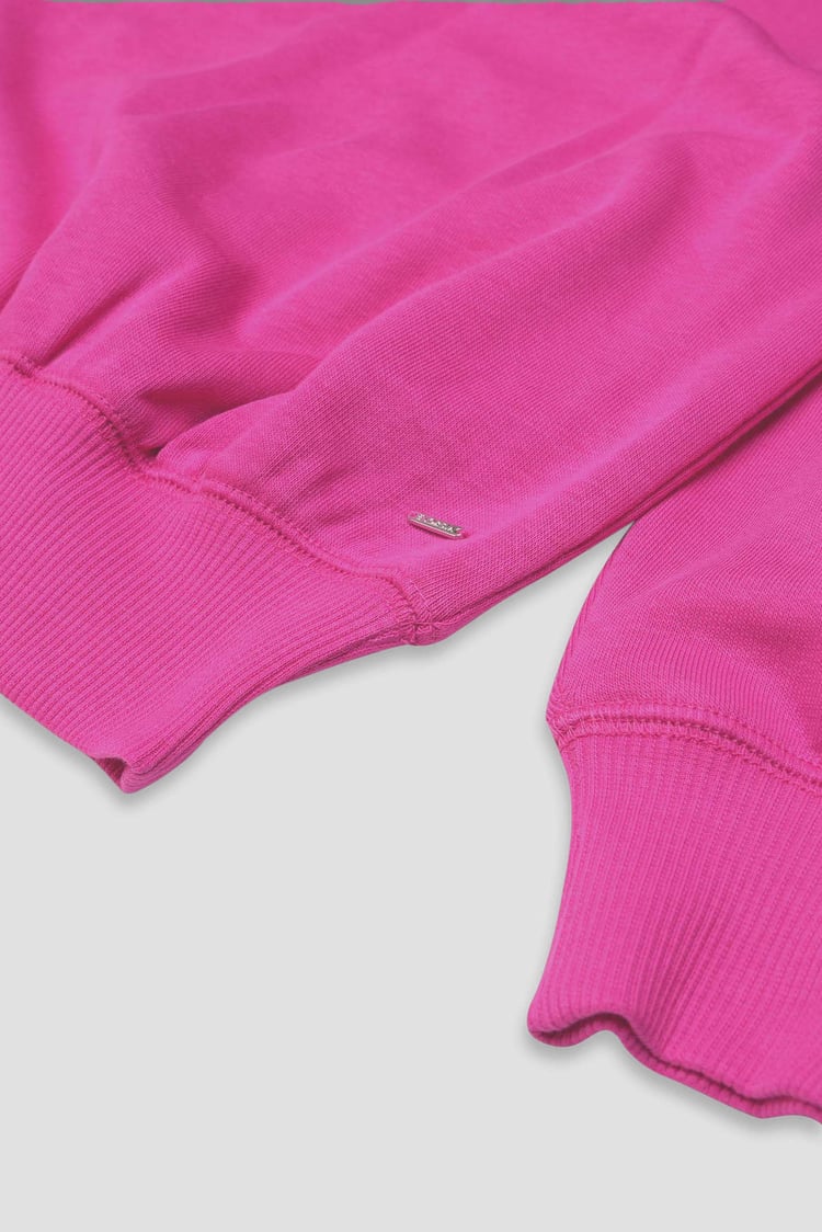 Ribbed Hem Cropped Sweatshirt