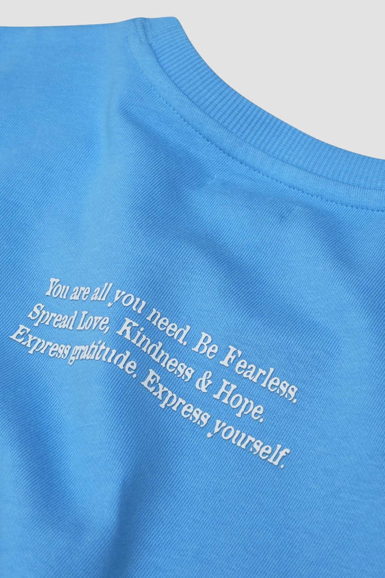 Ribbed Hem Cropped Sweatshirt