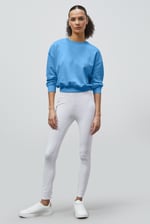 Ribbed Hem Cropped Sweatshirt