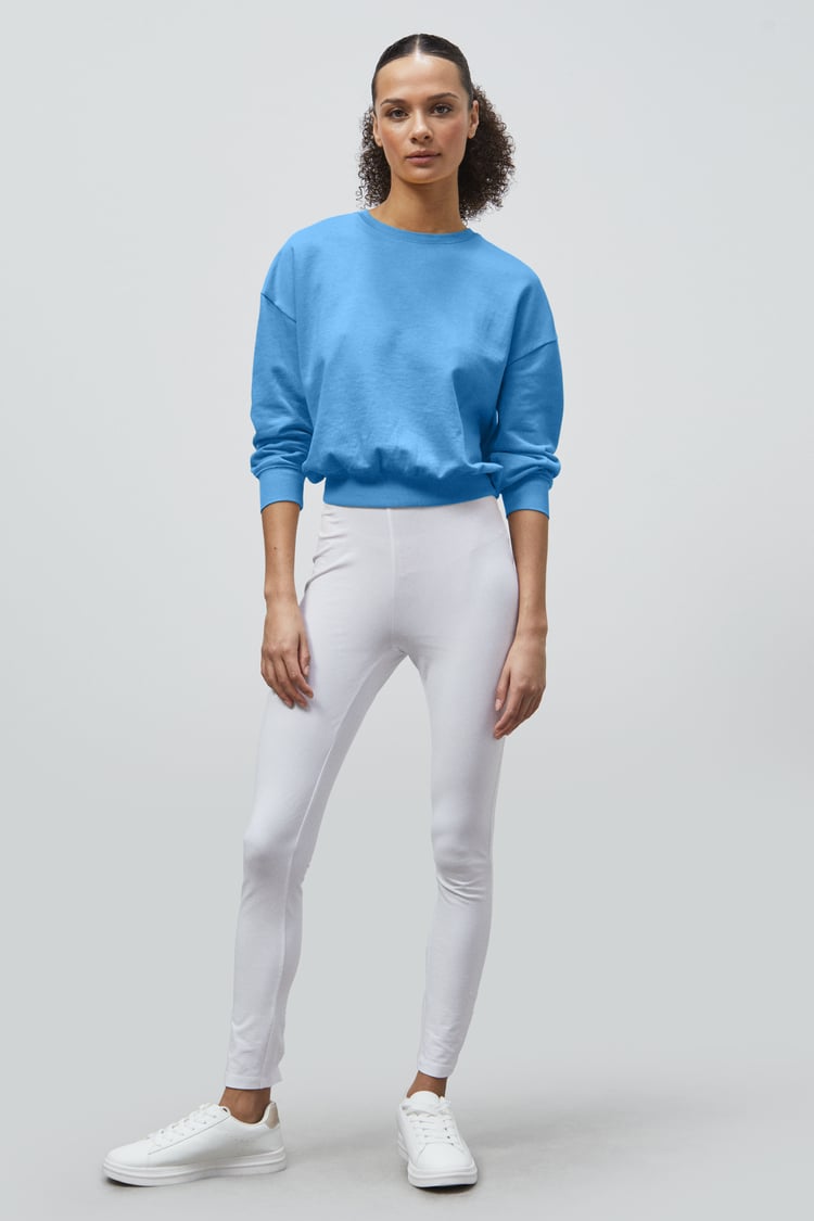 Ribbed Hem Cropped Sweatshirt