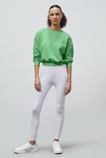 Ribbed Hem Cropped Sweatshirt