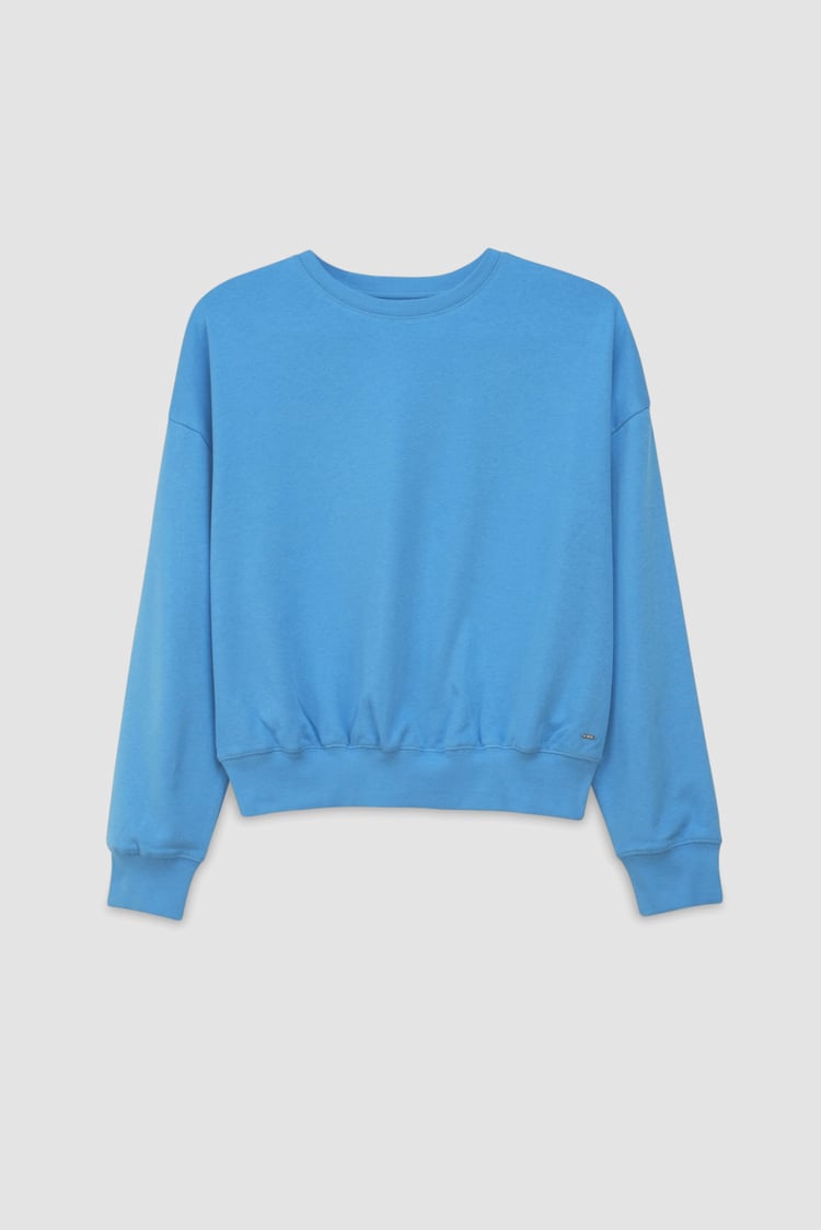 Ribbed Hem Cropped Sweatshirt