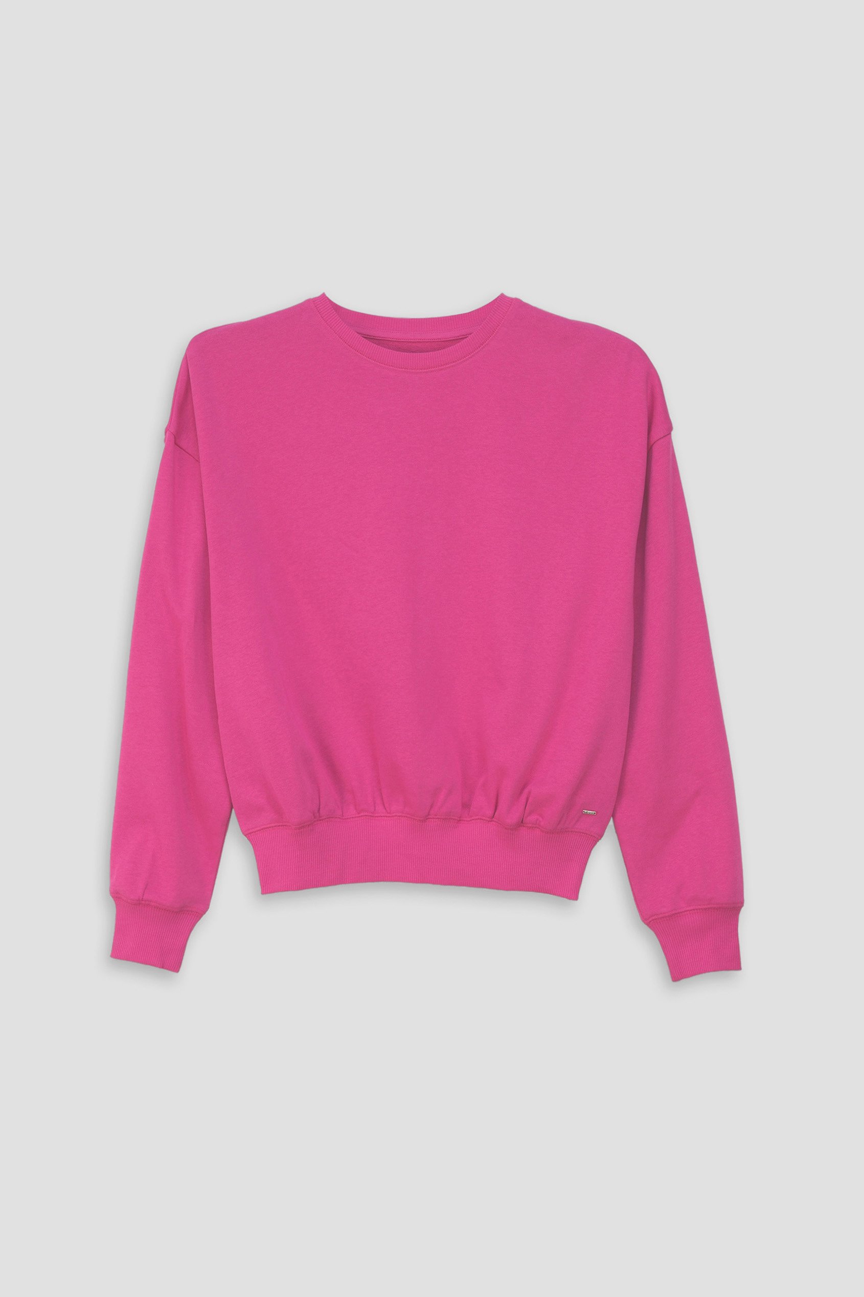 Ribbed Hem Cropped Sweatshirt