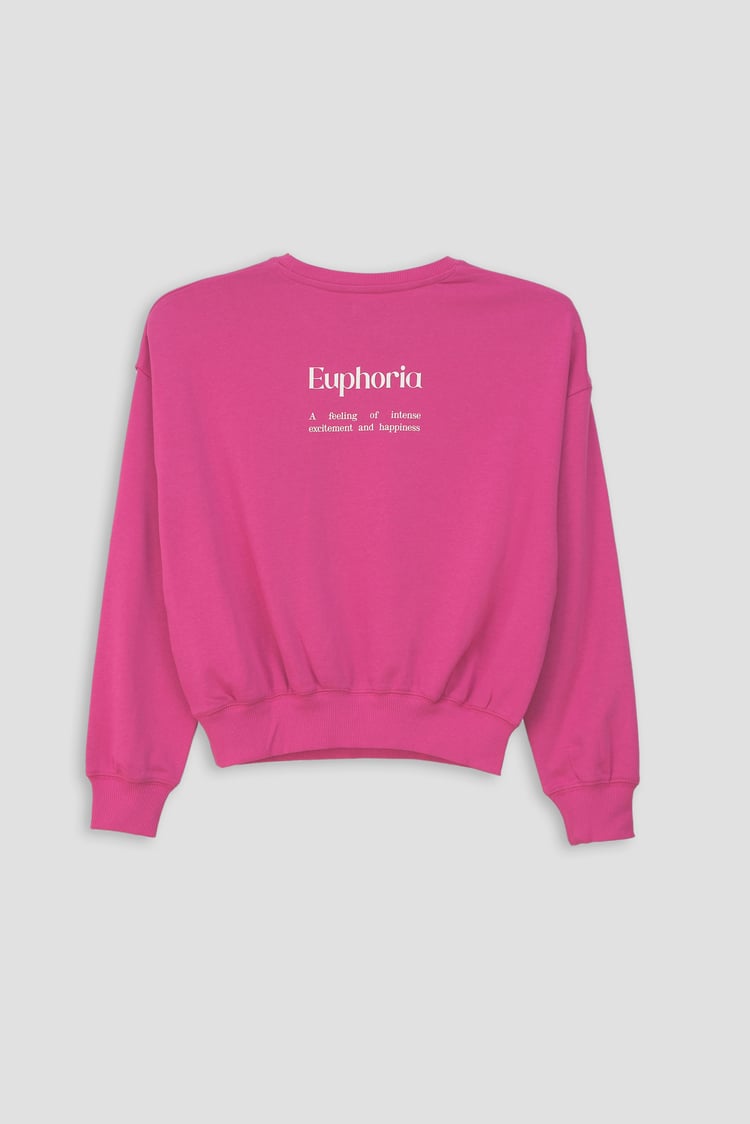 Ribbed Hem Cropped Sweatshirt