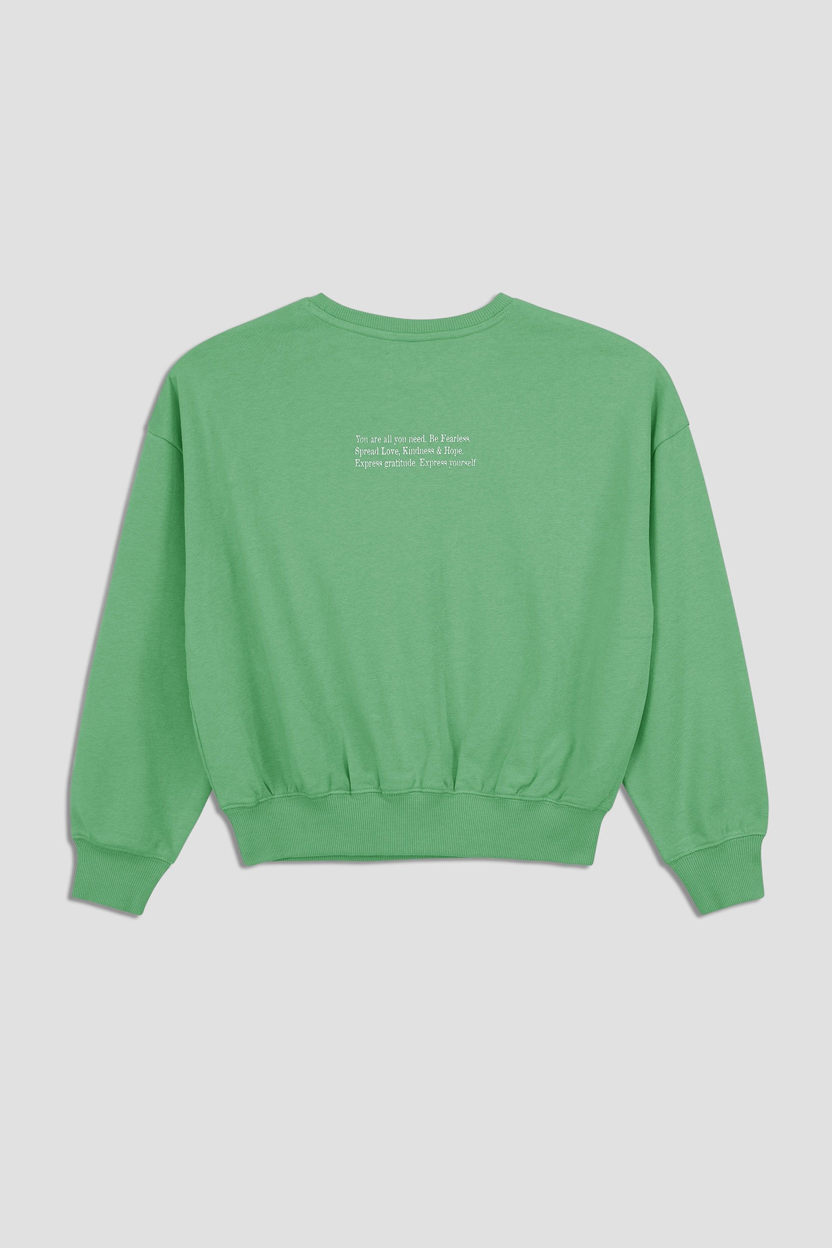 Ribbed Hem Cropped Sweatshirt