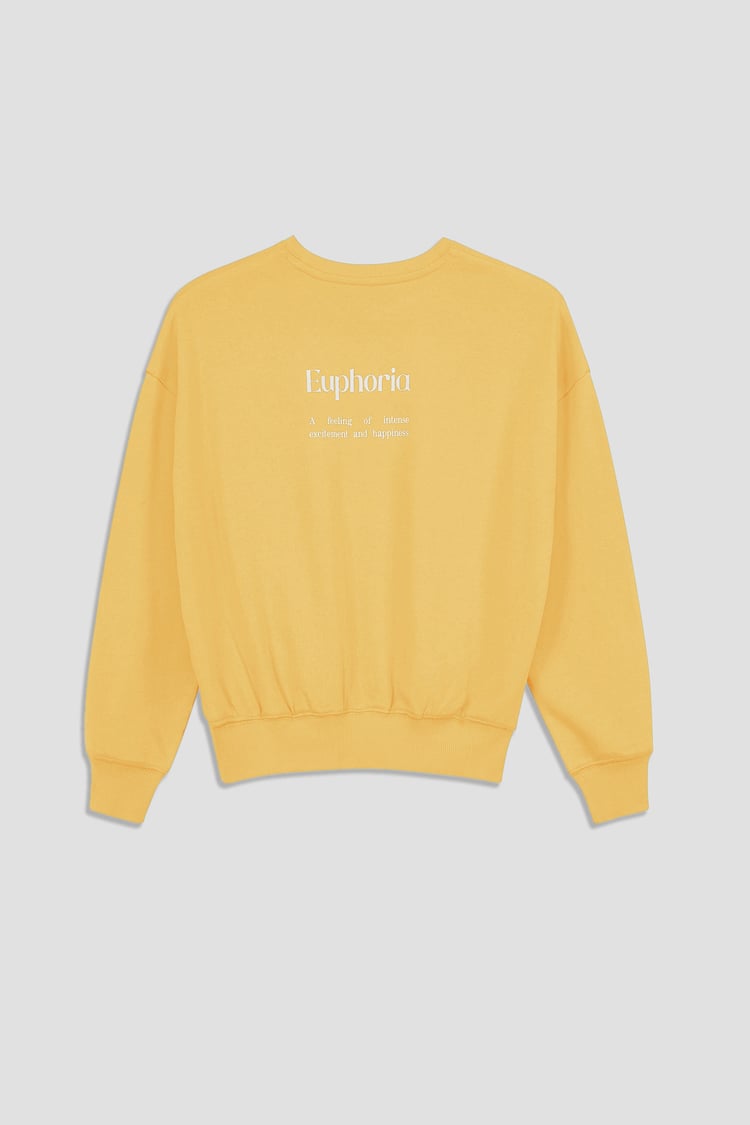 Ribbed Hem Cropped Sweatshirt