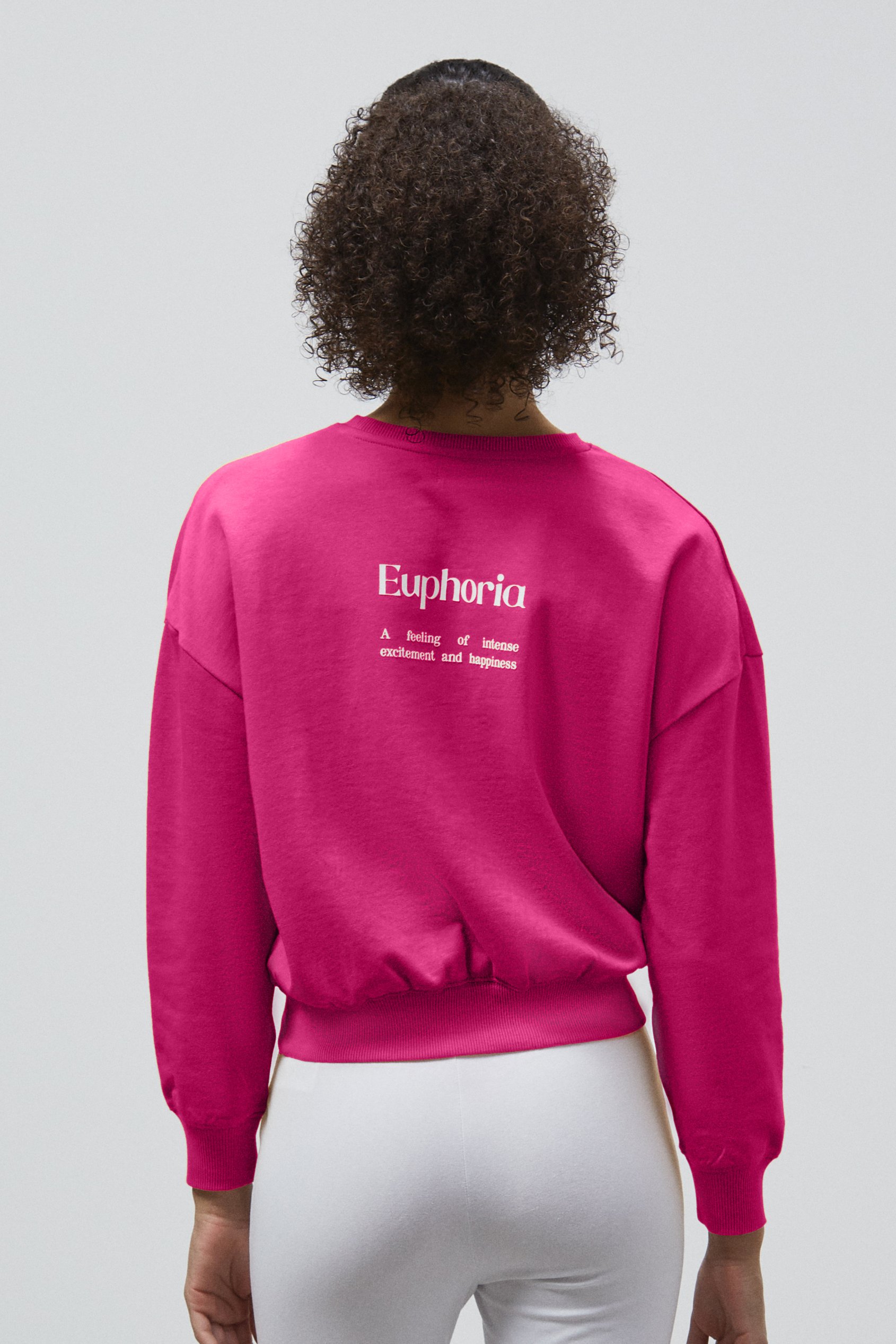 Ribbed Hem Cropped Sweatshirt