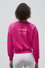 Ribbed Hem Cropped Sweatshirt