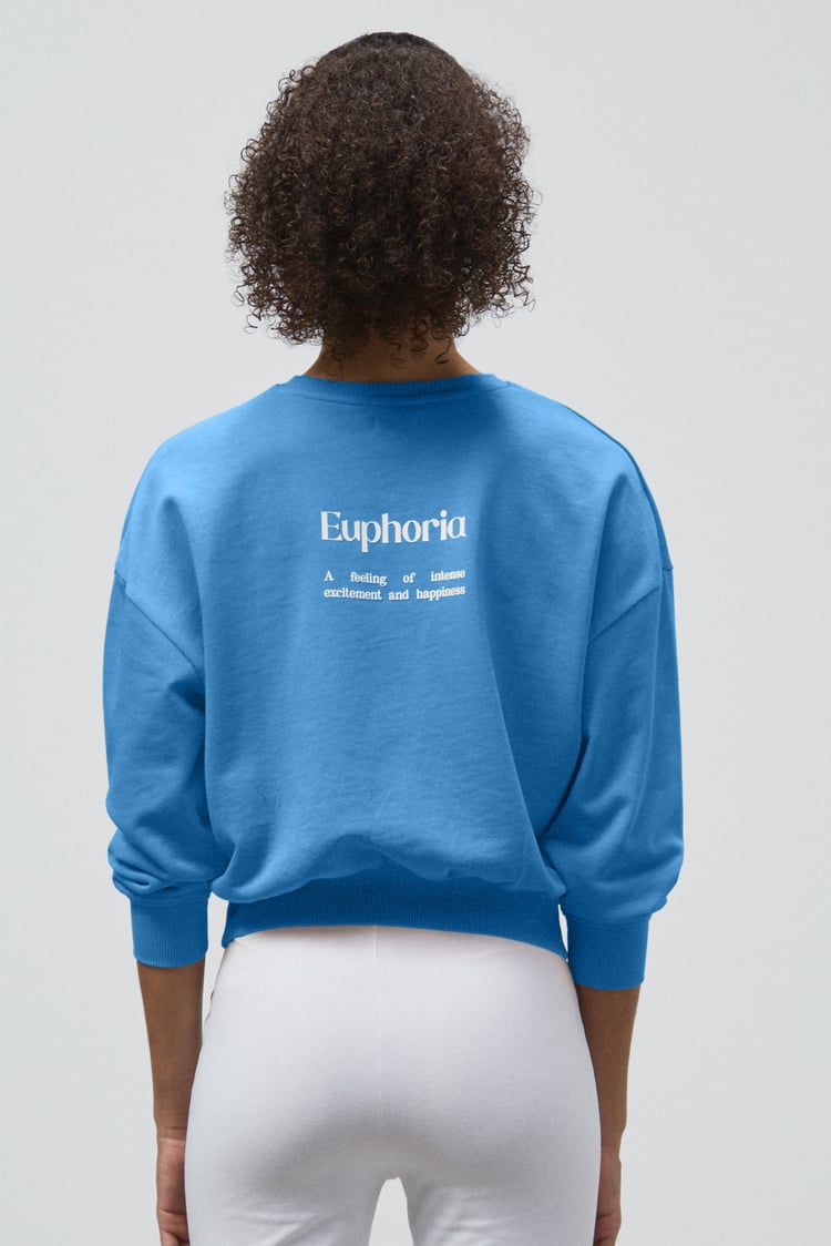 Ribbed Hem Cropped Sweatshirt