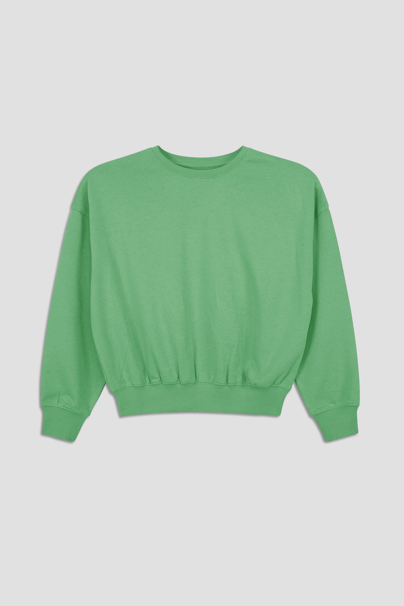 Ribbed Hem Cropped Sweatshirt