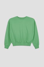 Ribbed Hem Cropped Sweatshirt