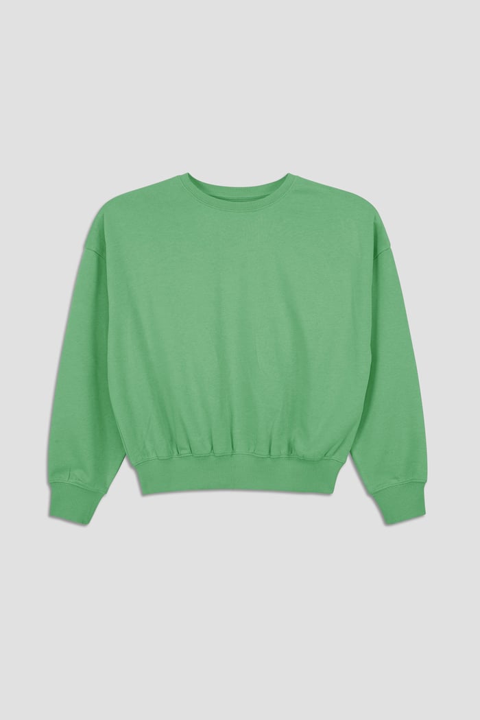 Ribbed Hem Cropped Sweatshirt
