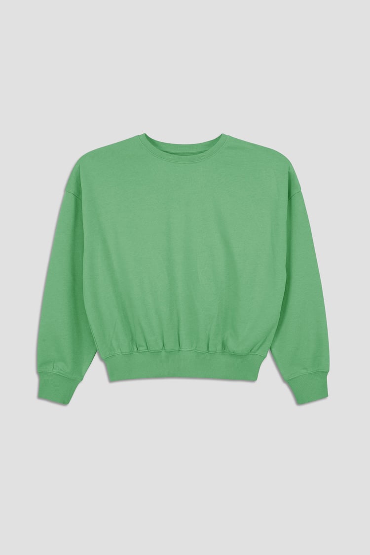 Ribbed Hem Cropped Sweatshirt