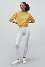 Ribbed Hem Cropped Sweatshirt