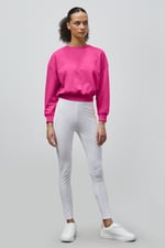 Ribbed Hem Cropped Sweatshirt