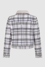 Plaid Check Borg Collar Shacket