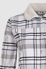 Plaid Check Borg Collar Shacket