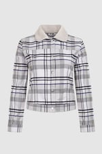 Plaid Check Borg Collar Shacket