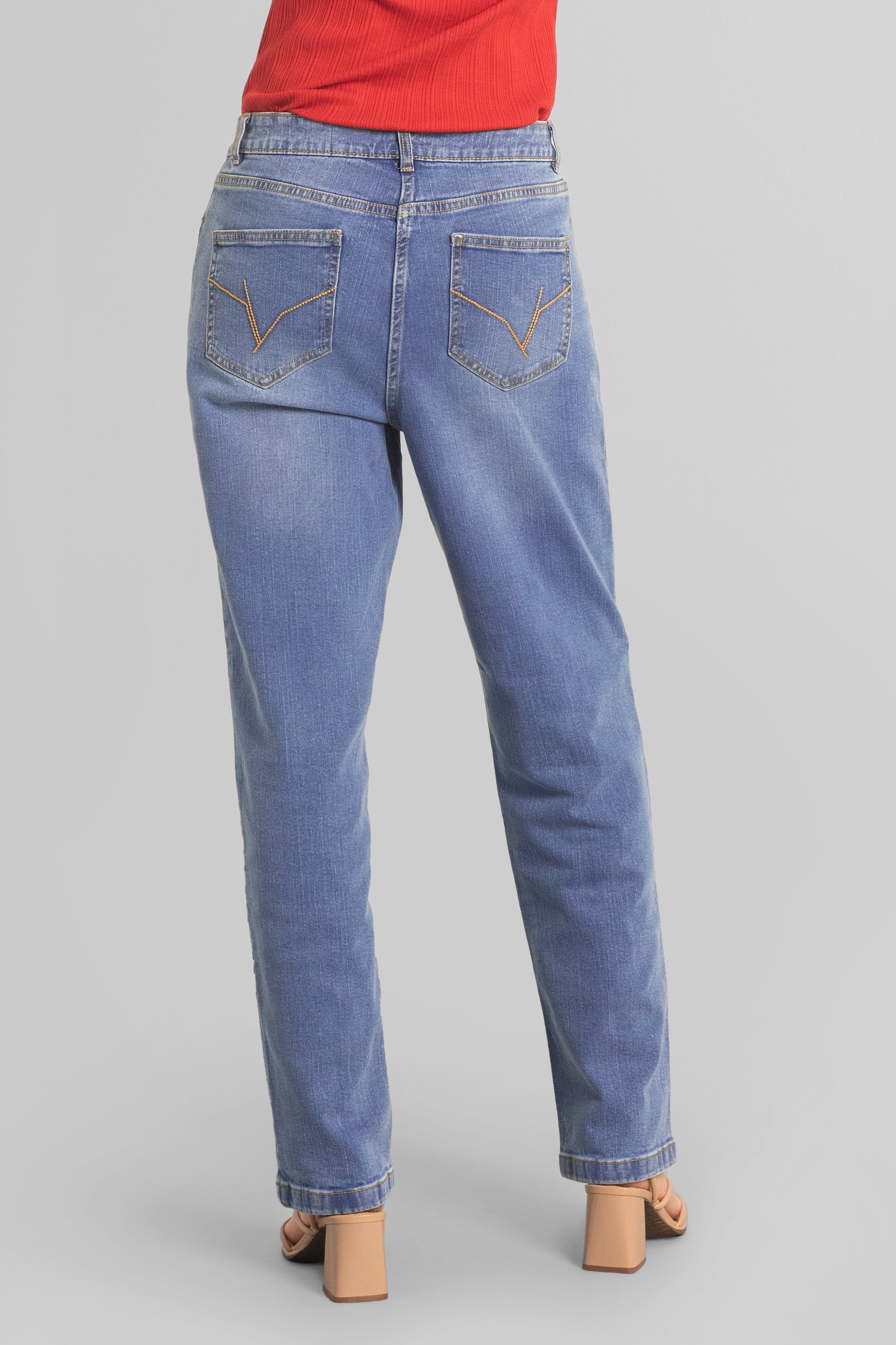 Straight Fit High Rise Ripped Jeans