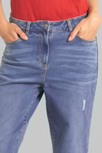 Straight Fit High Rise Ripped Jeans