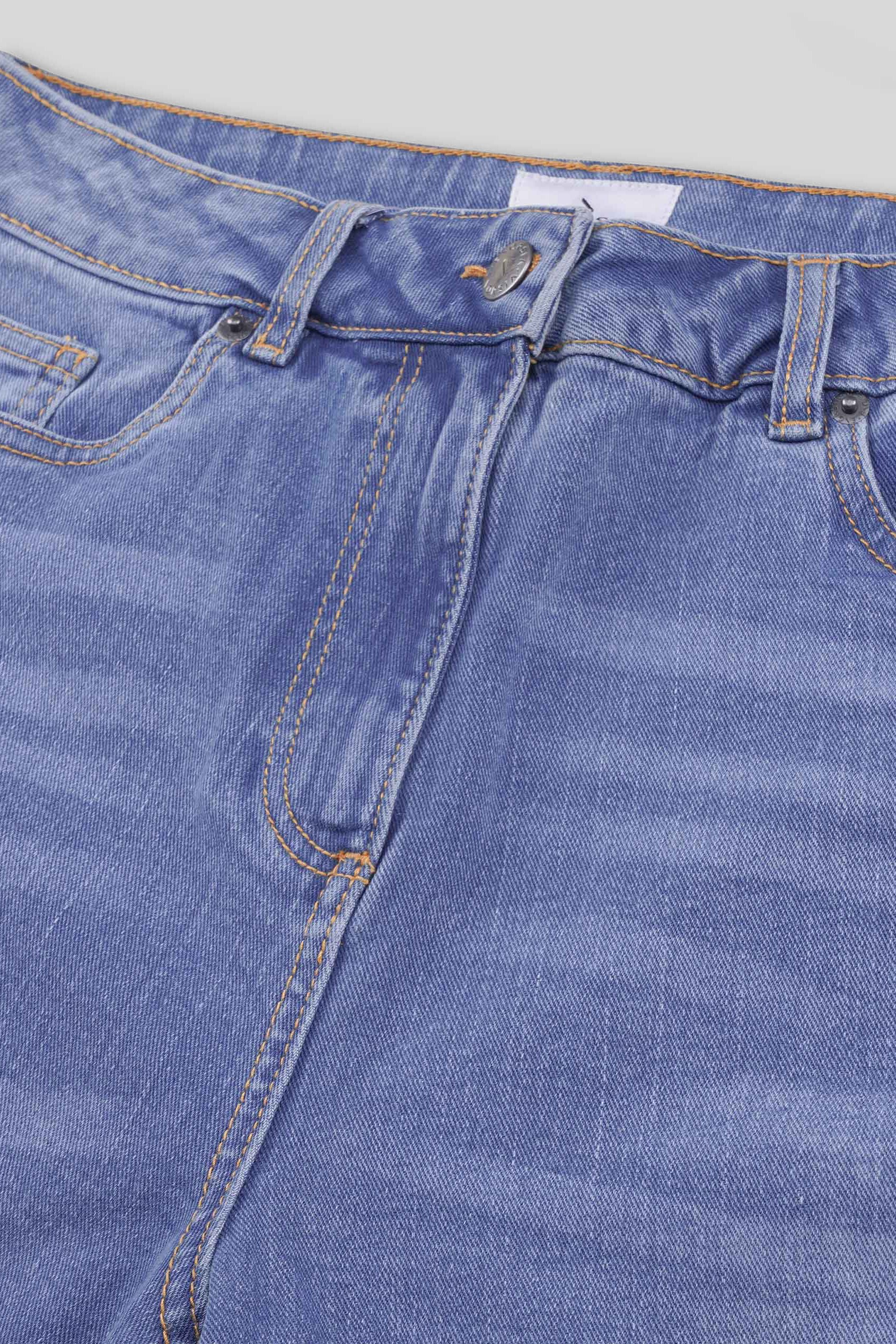 Straight Fit High Rise Ripped Jeans