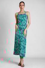 Leaf Floral Strappy Cami Slip Dress