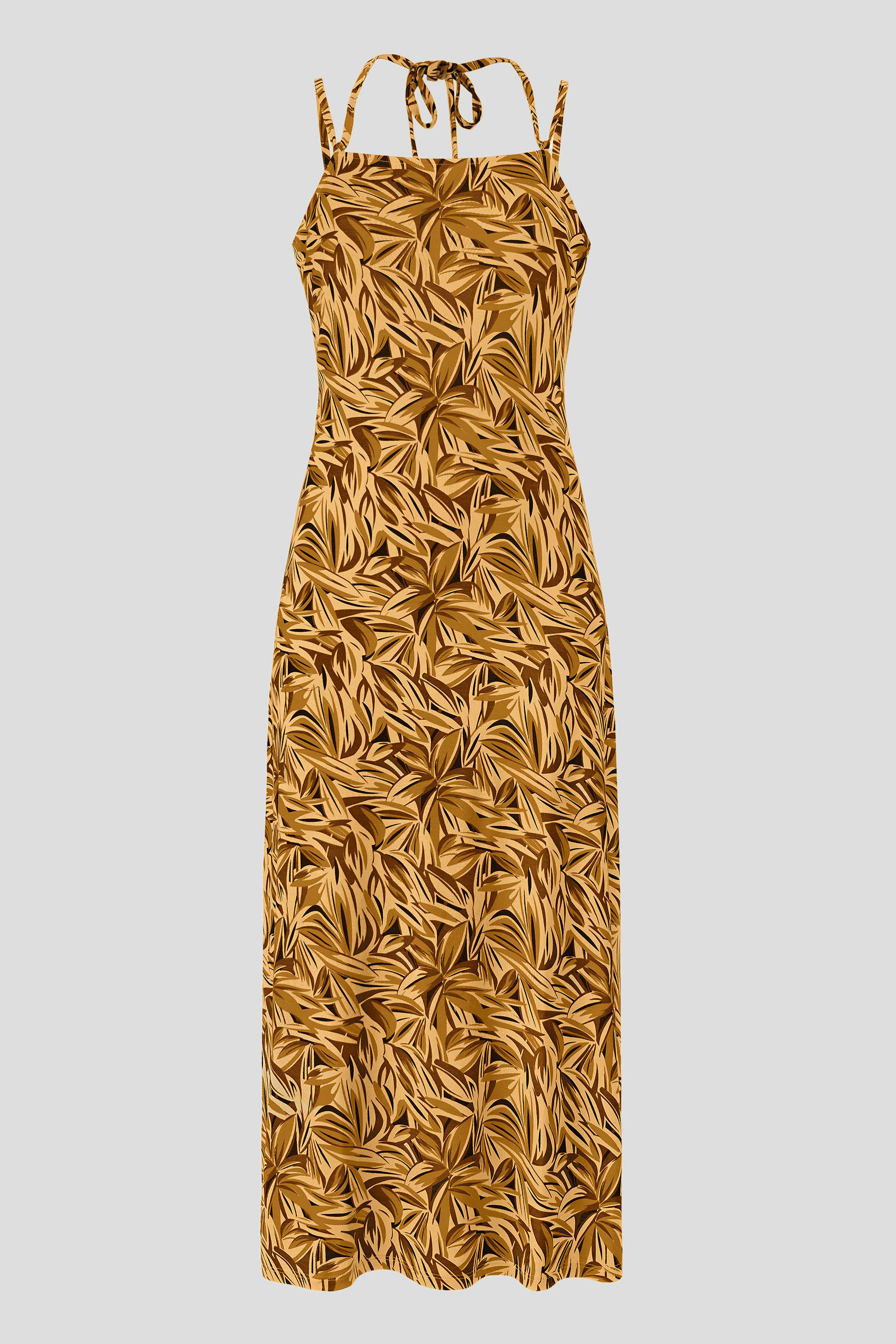 Leaf Floral Strappy Cami Slip Dress