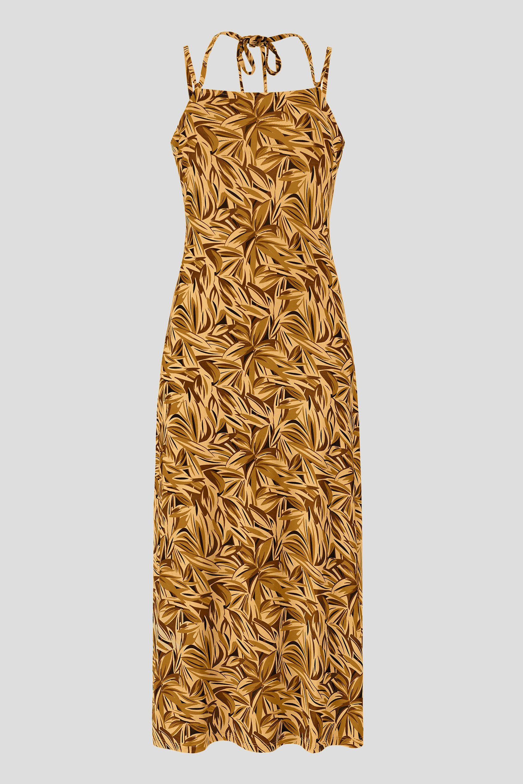 Leaf Floral Strappy Cami Slip Dress