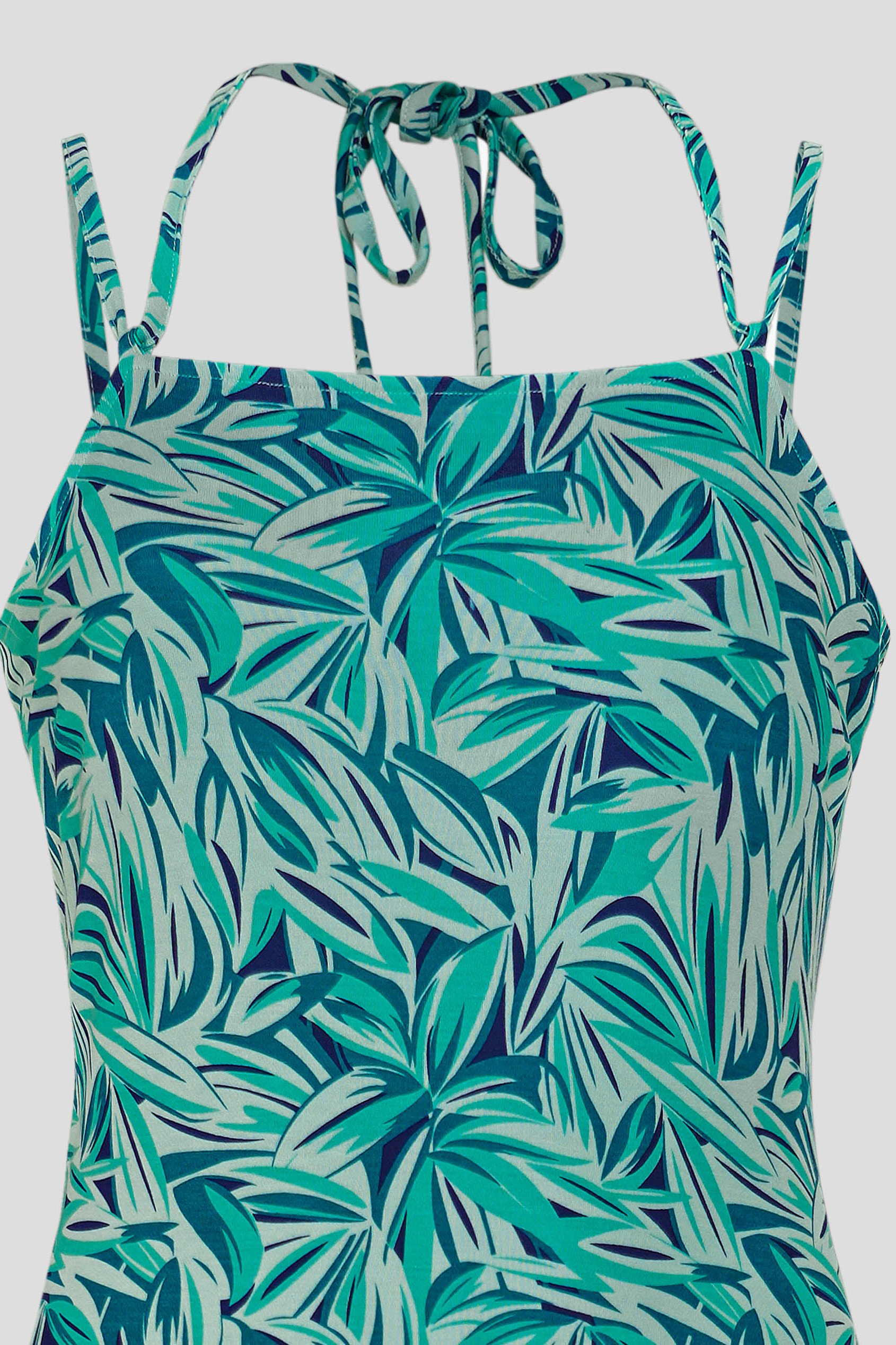 Leaf Floral Strappy Cami Slip Dress